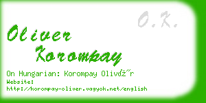 oliver korompay business card
